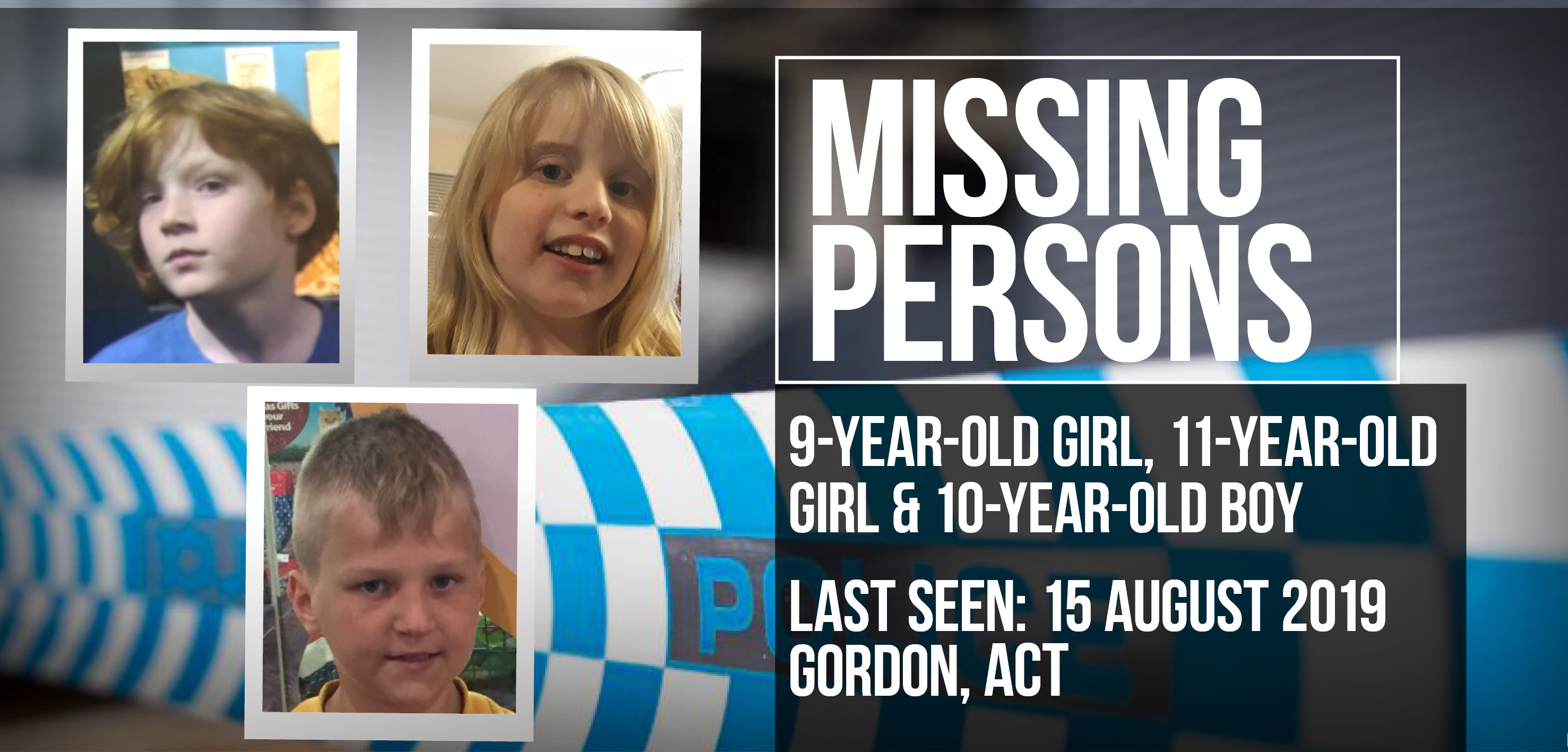 Three children missing in Tuggeranong - FOUND