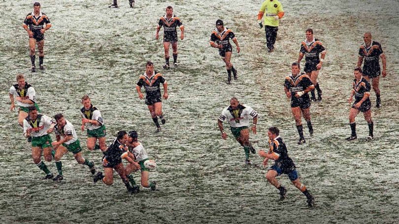 The Tigers took on the Raiders in snow