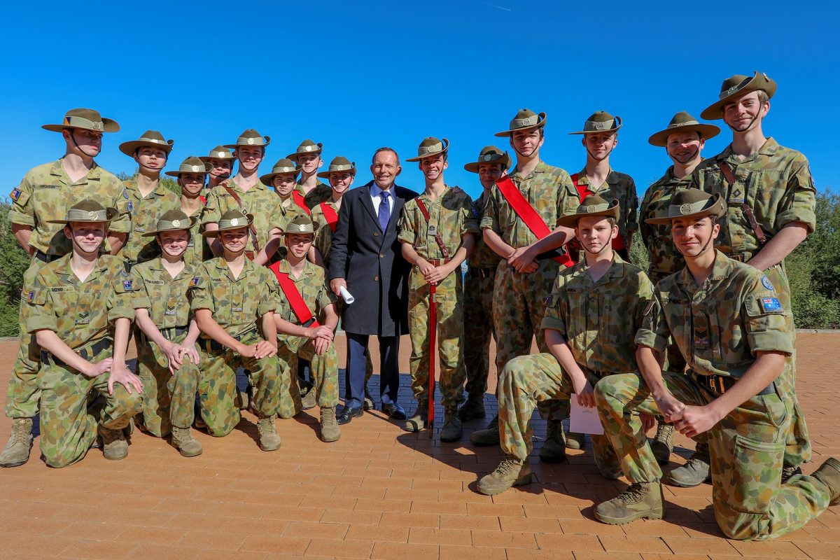 Tony Abbott with soldiers