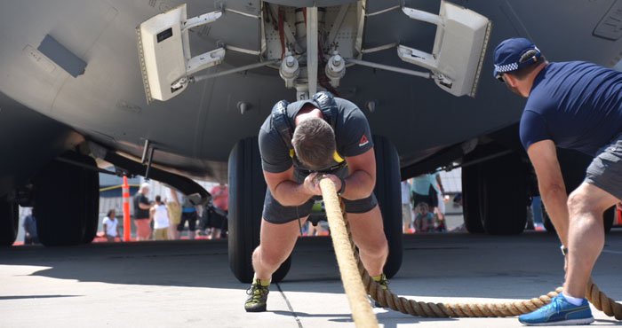 Edwards during his strongman glory days. Photo: AFP.