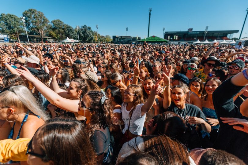 Photograph shows crowd at Groovin The Moo