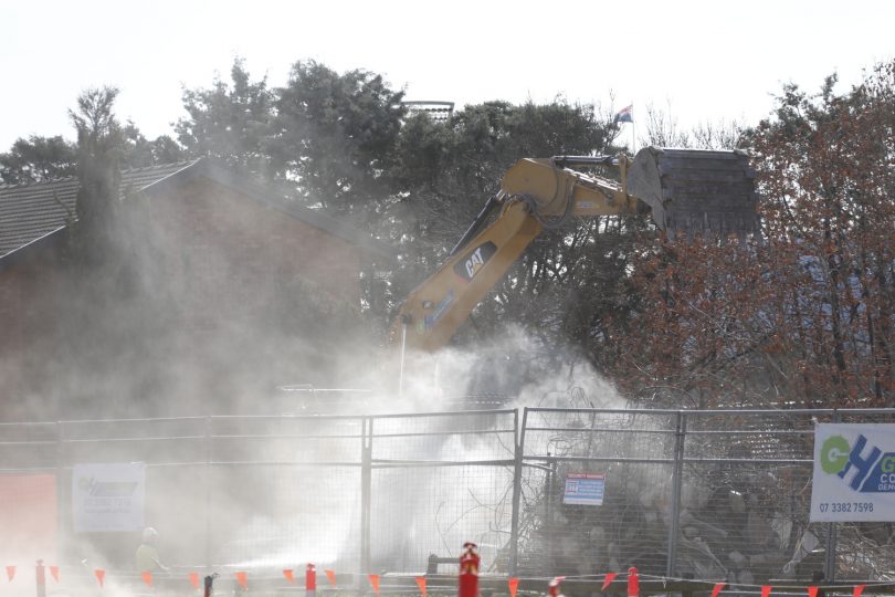 Demolition is under way at Stuart Flats. Photo: Supplied. 