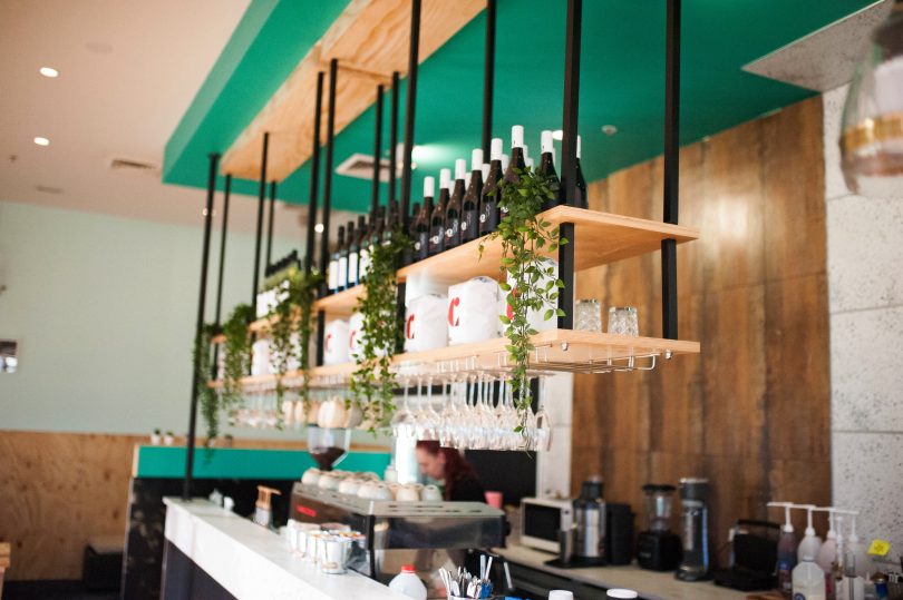 Natural light floods the eatery. 