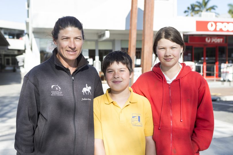 Julie-anne Humphries with her children Oran and Joslyn.