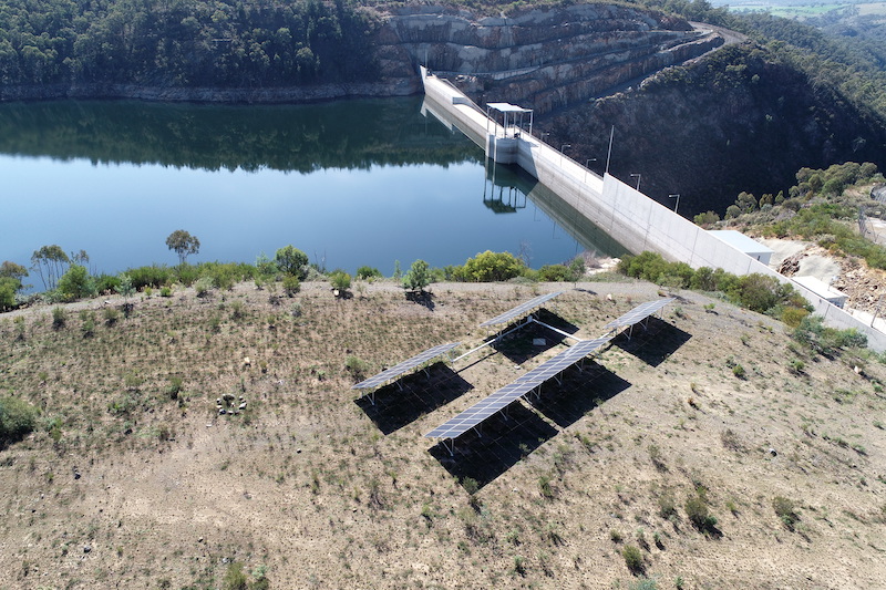 The solar array at the Cotter Dam