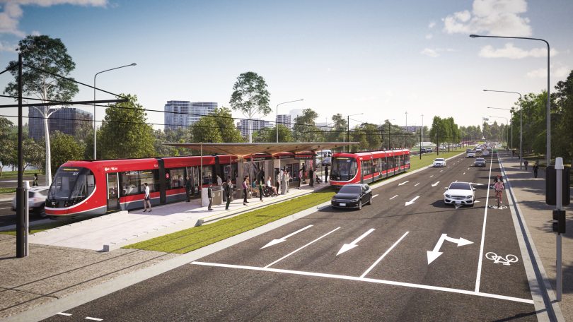 The Commonwealth Park station in plans for light rail Stage 2A.