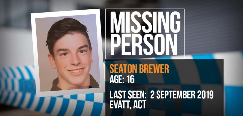 Can you help find Seaton Brewer? Photo: ACT Policing.