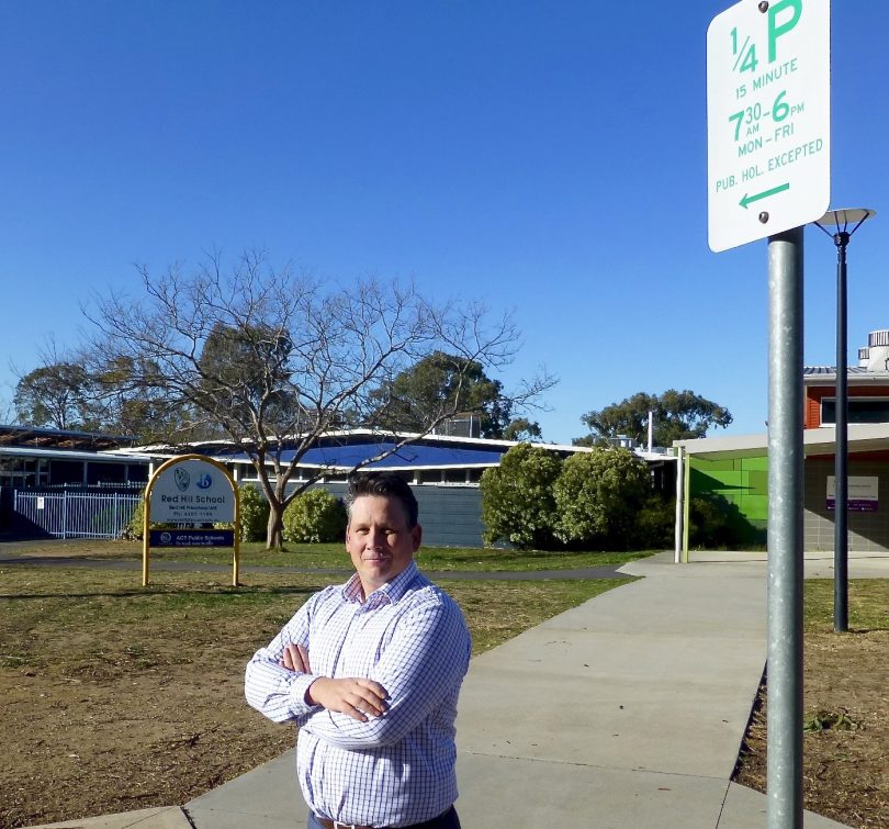 Patrick Pentony. Red Hill primary school car parking issue. Photo: Michael Weaver