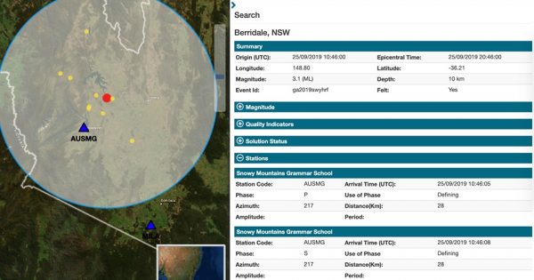 Snowy Grammar students at the epicentre of Berridale earthquake