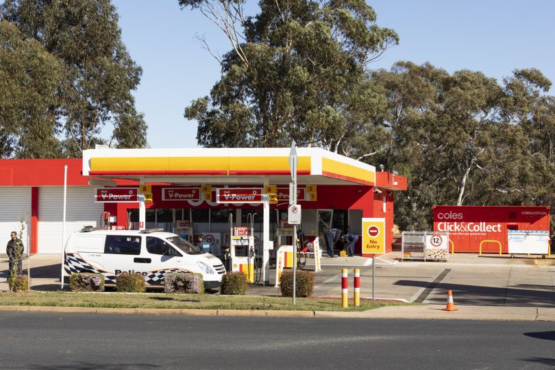 The Coles service station at Curtin