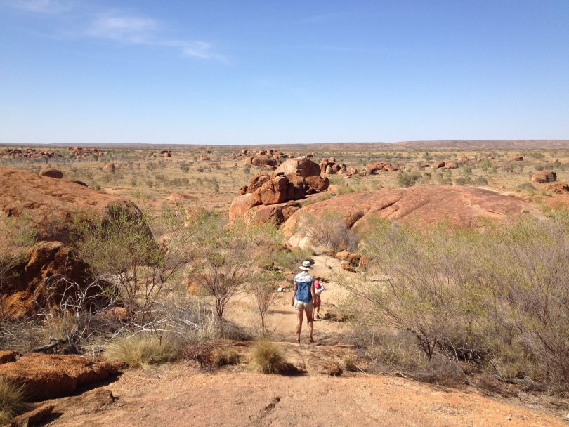 The amazing rock formations known as the Devil's Marbles. 