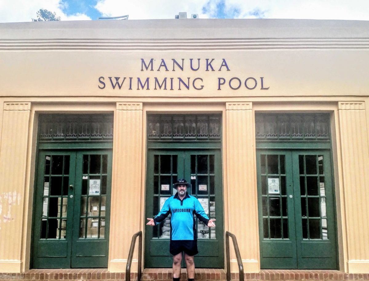 man standing outside Manuka Pool