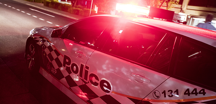 Police car at night