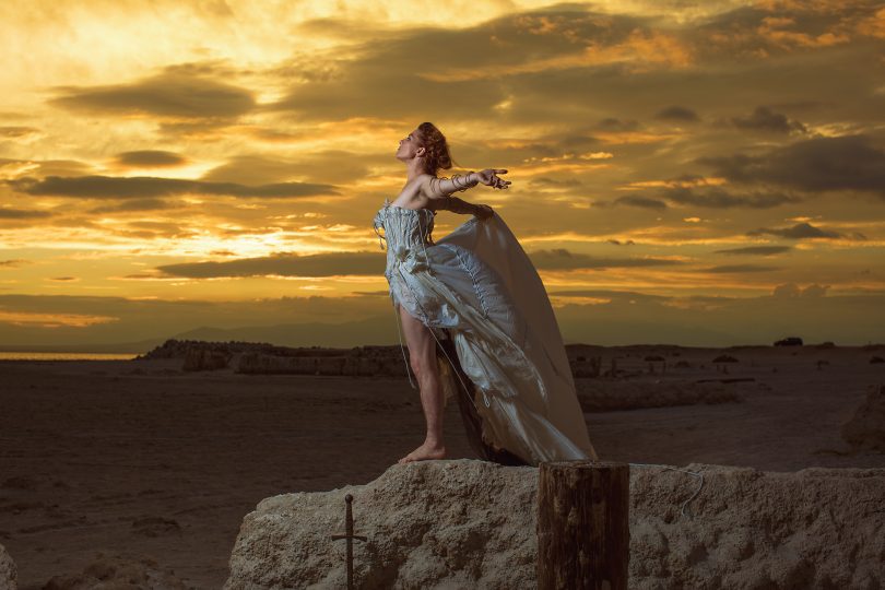 Amanda Palmer on a cliff