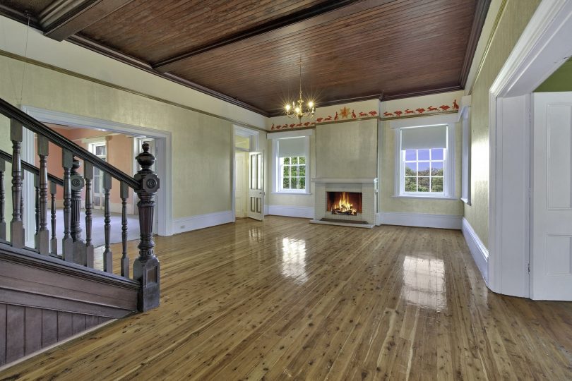 Polished floorboards