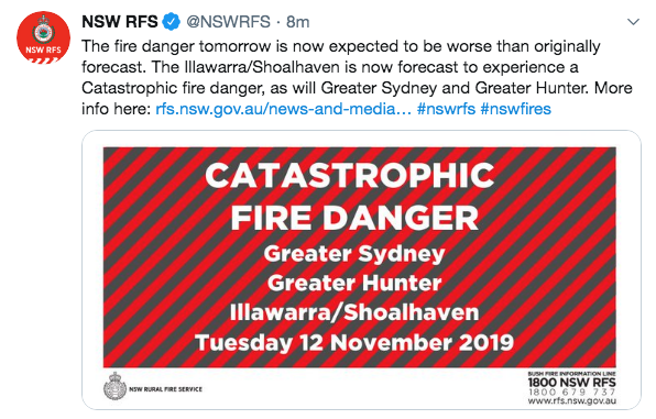 NSW Rural Fire Service alert