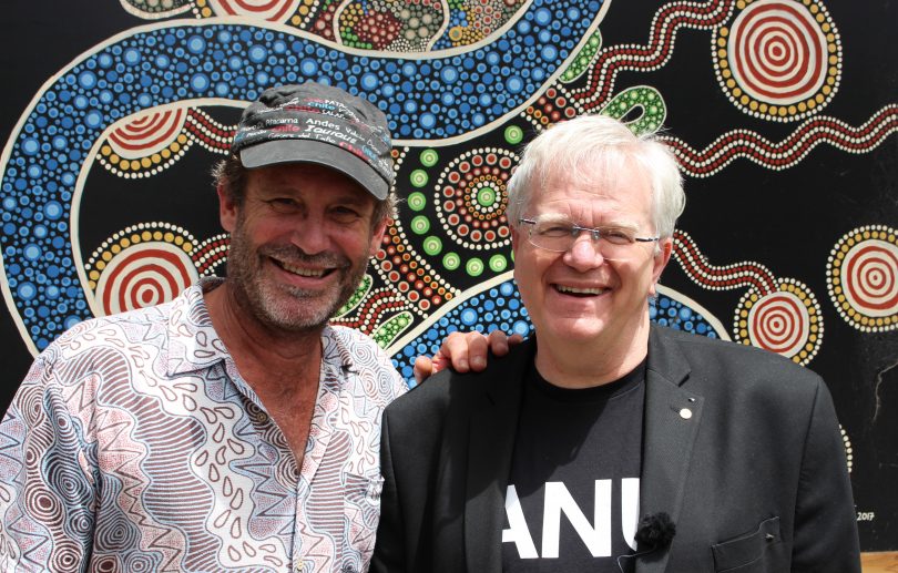 Twofold Aboriginal Corporation CEO Chris Bird and ANU's Brian Schmidt 
