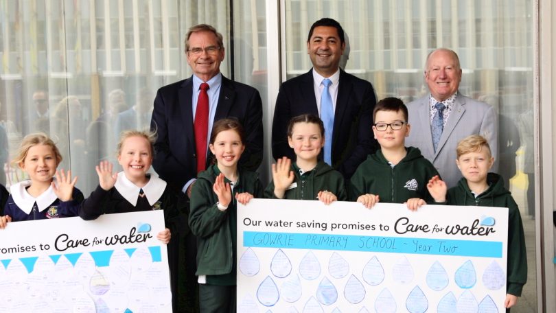  Queanbeyan Mayor Tim Overall, Icon Water CEO Ray Hezkial and Minister Mick Gentleman