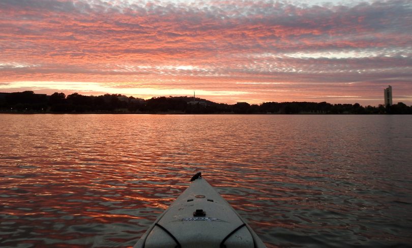 Sunrise over Lake Burley Griffin. Image: Cazz