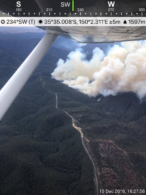 Unsafe conditions have again closed the Kings Highway, photo taken Dec 15. 4:30pm. Photo: Far South Coast RFS.