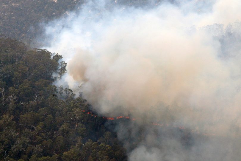 The Orroral Valley fire in Namadgi National Park