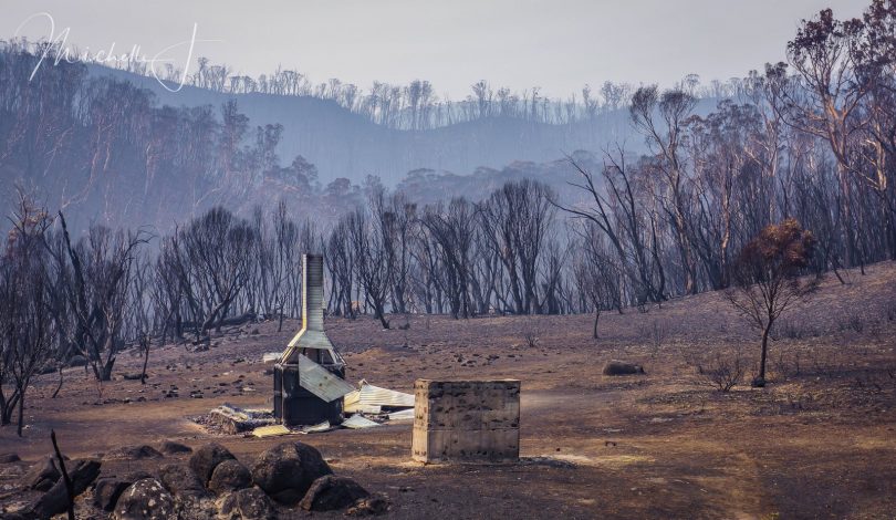 The remains of Delaneys Hut