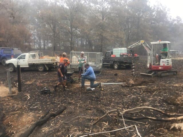 Bushfire recovery work at Cobargo