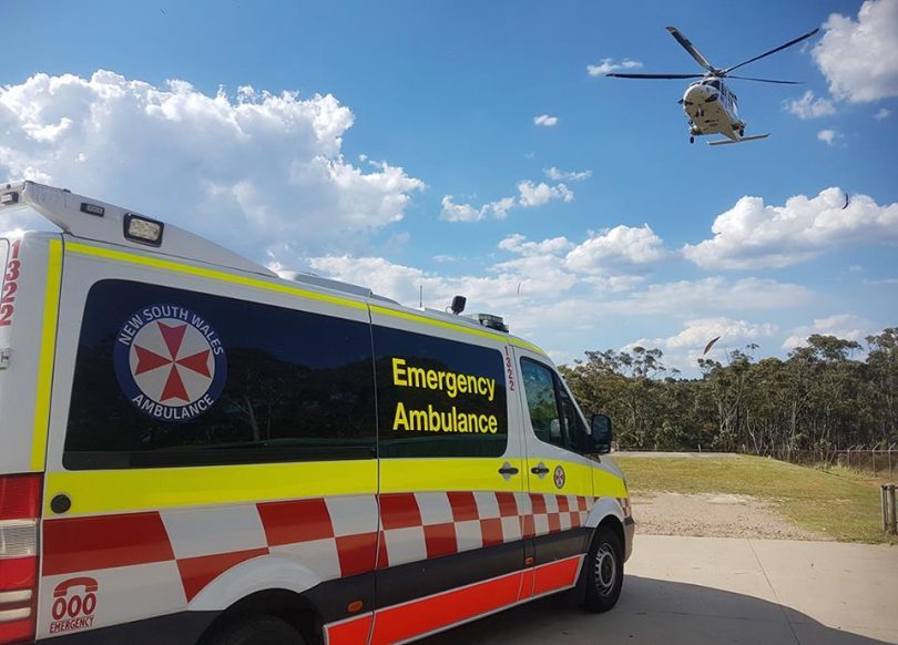 Ambulance and helicopter