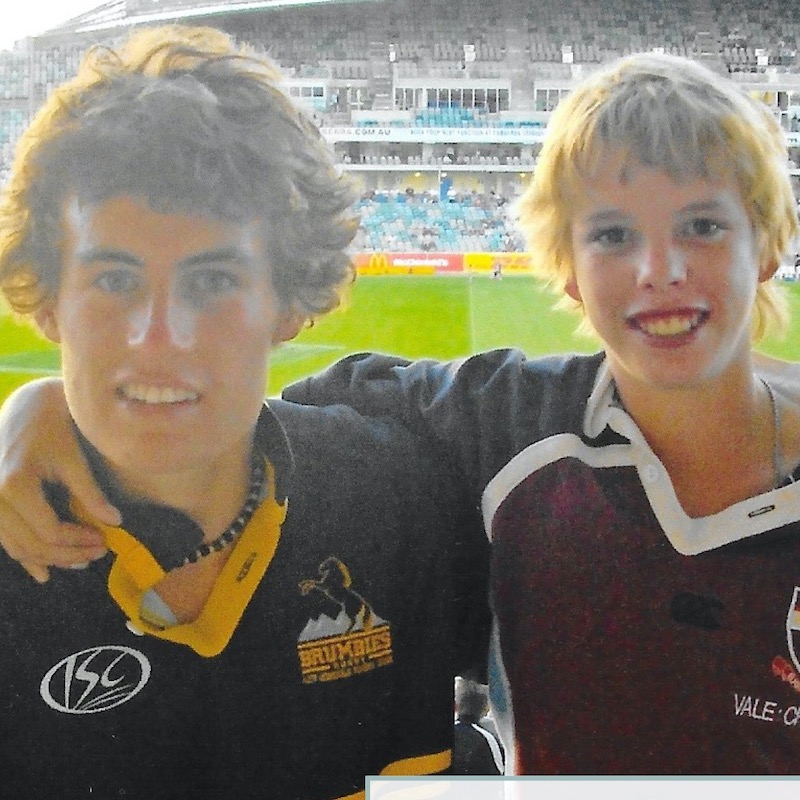 Montana O'Neill and Jake Apps as teenagers at GIO Stadium