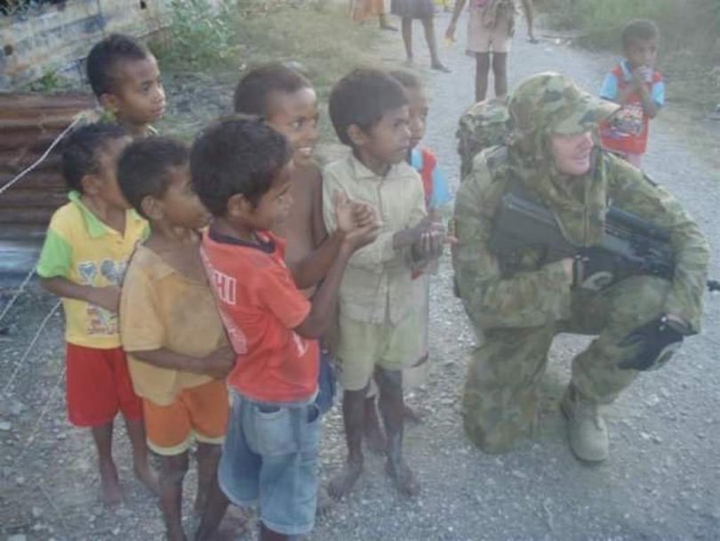 Kris Milne on active duty in East Timor