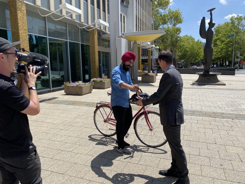 Jagdeep Singh with Shane Rattenbur