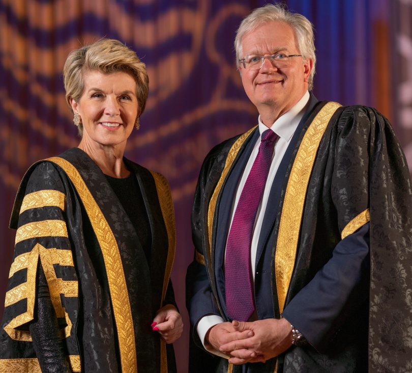 Chancellor Julie Bishop and Vice-Chancellor Professor Brian Schmidt 