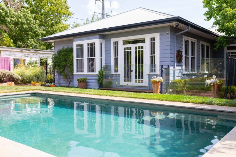 pool in backyard