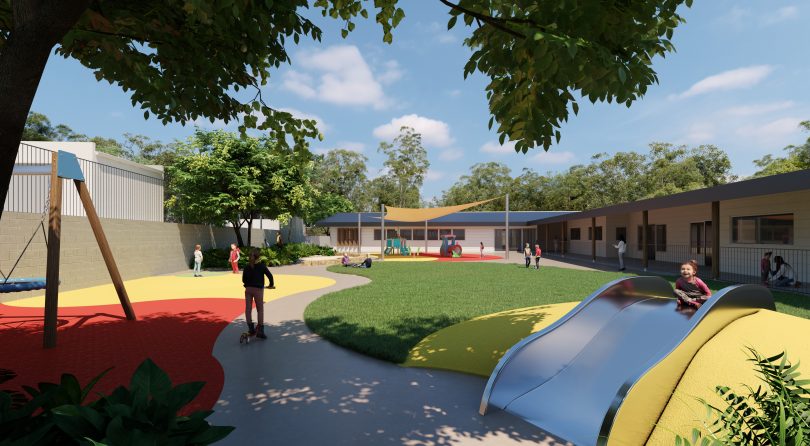 A render of the new centre being built in Garran