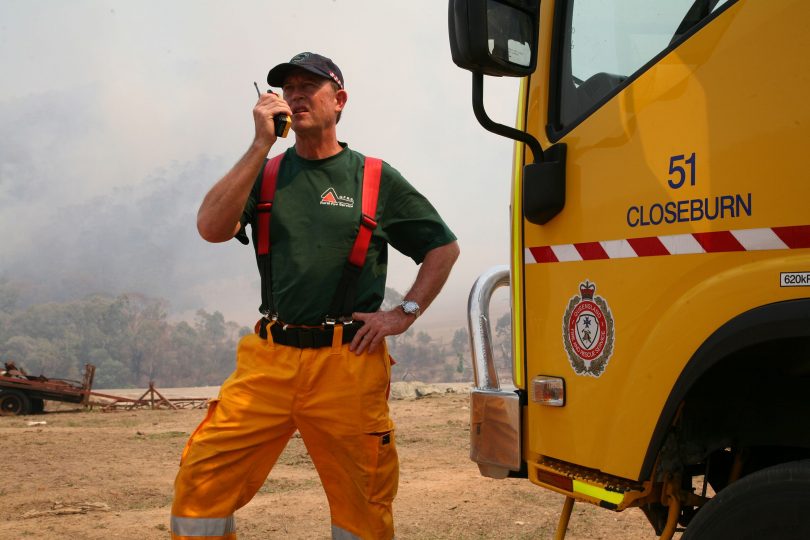 Queensland firefighters at the Orroral fire