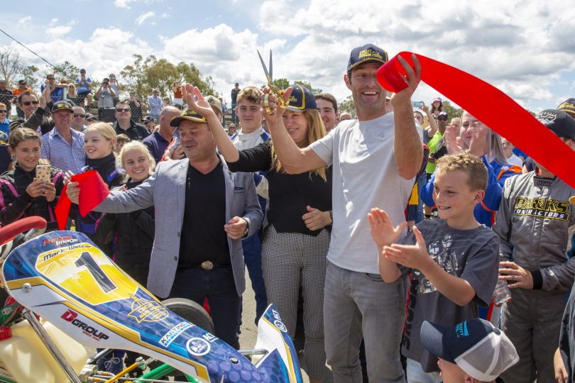 Mark Webber with Sports Minister Yvette Berry