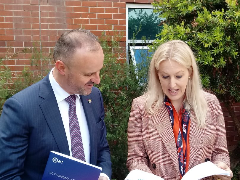 Chief Minister Andrew Barr and ACTCOSS CEO Emma Campbell