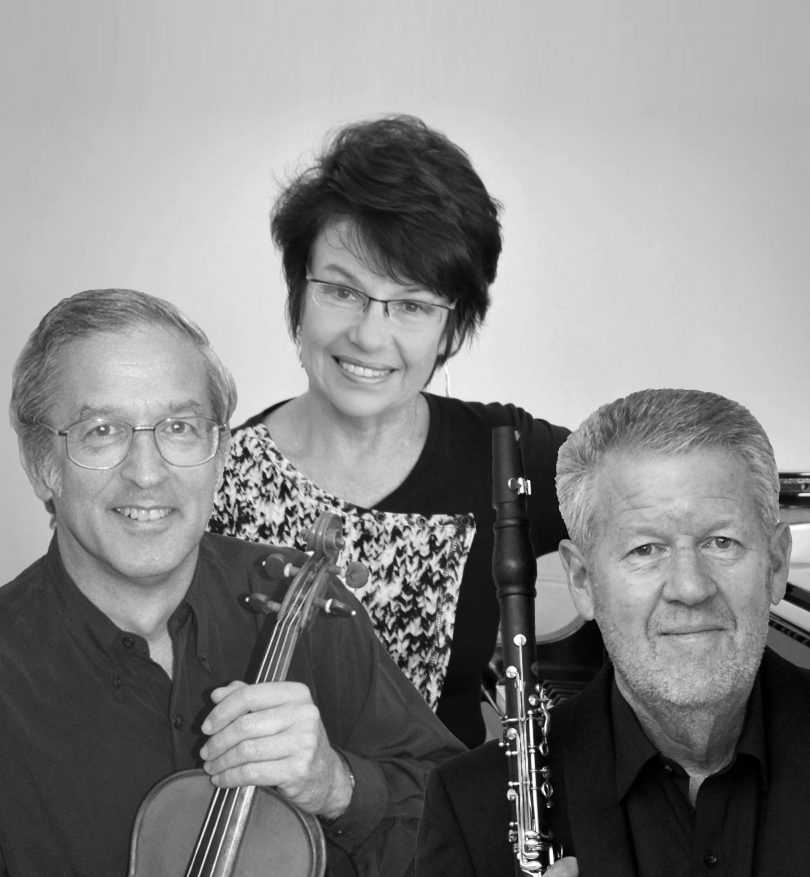 Alan Vivian on clarinet, Andrew Lorenz on violin/viola and Wendy Lorenz