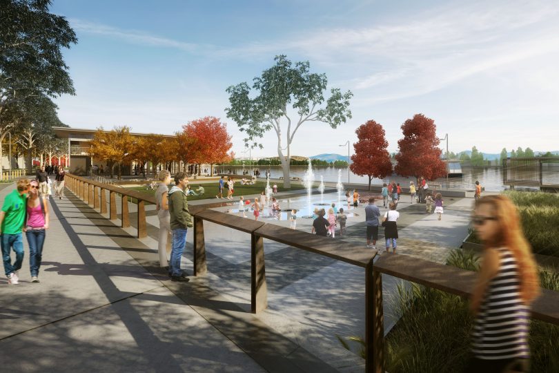 The proposed lakeside park at West Basin