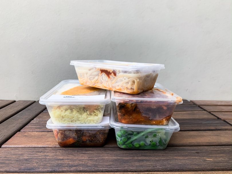 Meals in plastic containers