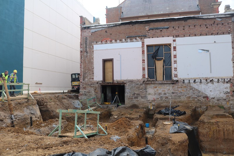 Excavation at the rear of the Goulburn Town Hall site.