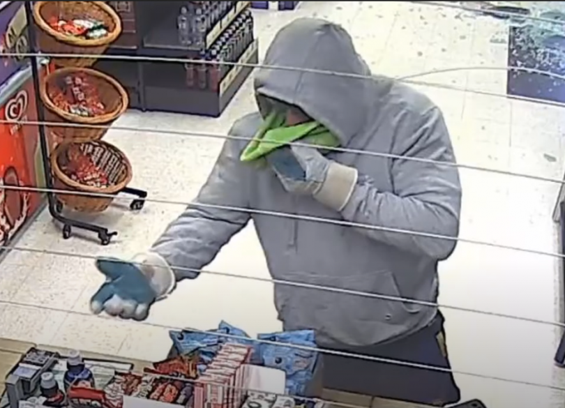 Man during aggravated robbery at a service station at Chisholm.