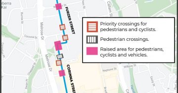 Protected pedestrian and cycle path on way for Woden