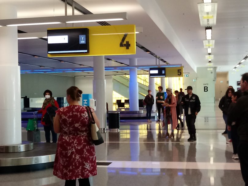 Passengers at Canberra Airport