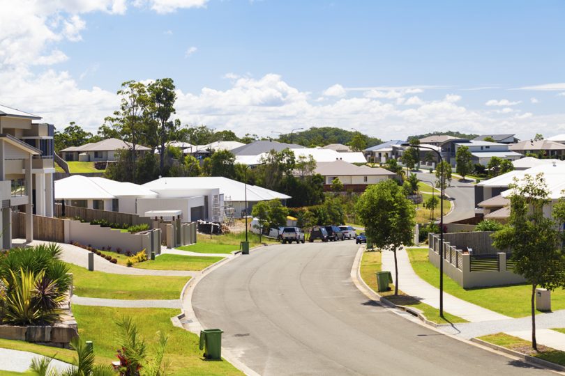 View of Canberra suburban street.