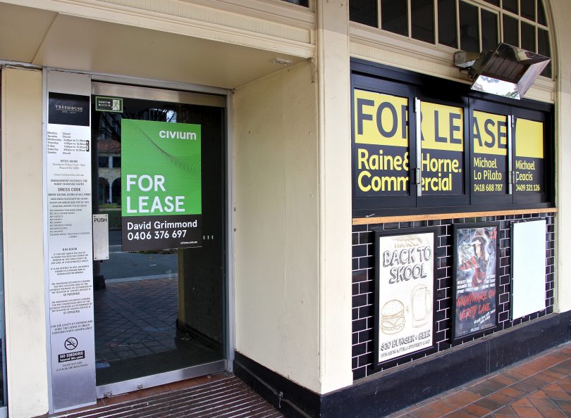 For lease signage on the Treehouse in Civic.