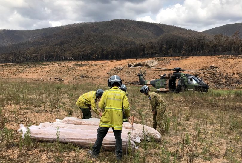 The ACT Parks and Conservation at work during the Orroral Valley fire