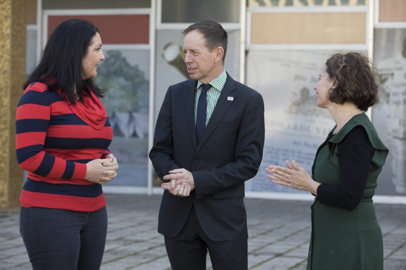 Kate Seselja, Shane Rattenbury and Rebecca Vassarotti