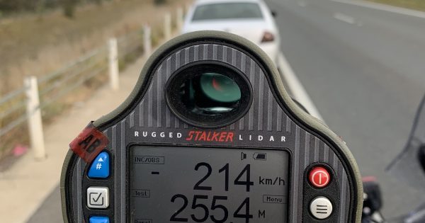 Driver clocked at 214 km/h on Majura Parkway