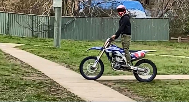 riding unregistered dirt bike